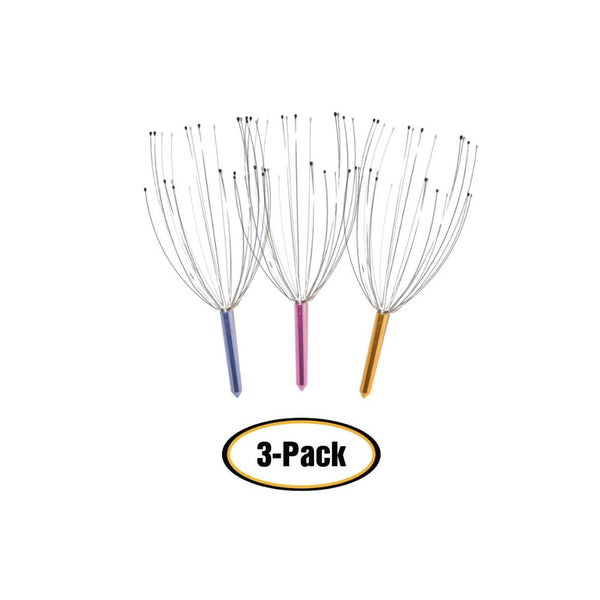 Hand Held Scalp Head Massager - Set of Three (Colors May Vary)