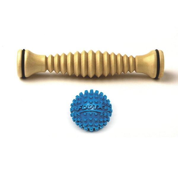Body Back Company's Wooden Foot Roller and Footstar Massage Ball Bundle