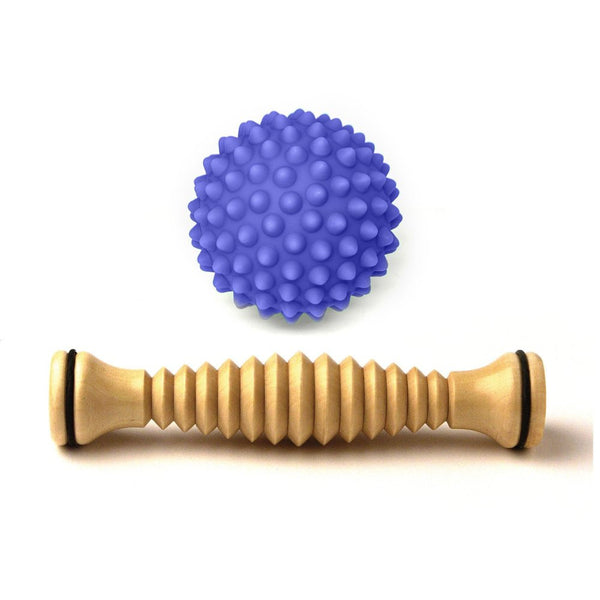 Body Back Company's Wooden Foot Roller and RhinoPro Massage Balls - Color Parent