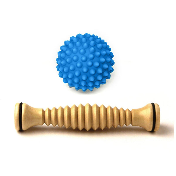 Body Back Company's Wooden Foot Roller and RhinoPro Massage Balls - Color Parent