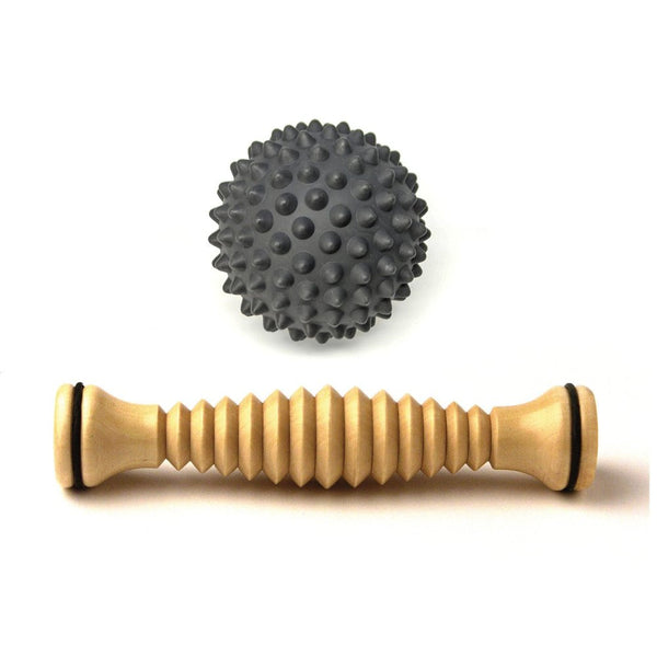 Body Back Company's Wooden Foot Roller and RhinoPro Massage Balls - Color Parent