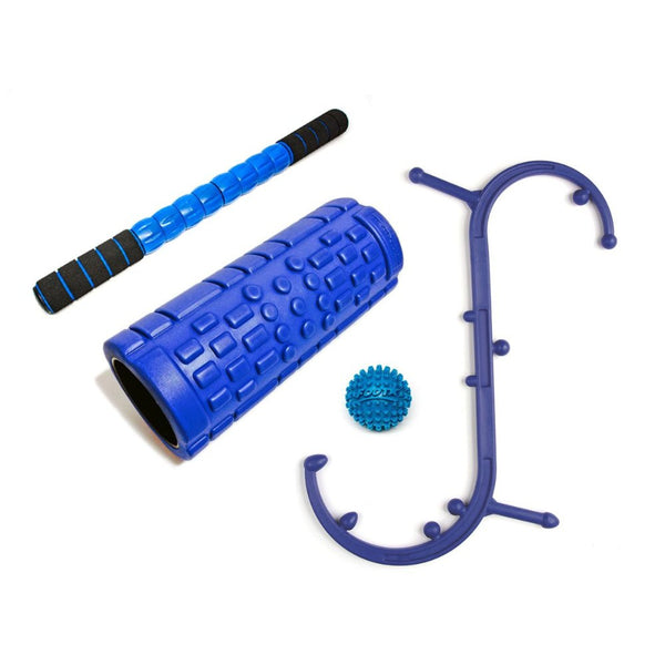 Body Back Company's Body Back Buddy Trigger Point Massage Tool, Matrix Roller Blue, Footstar Massage Ball and Trigger Stick 2.0 Bundle