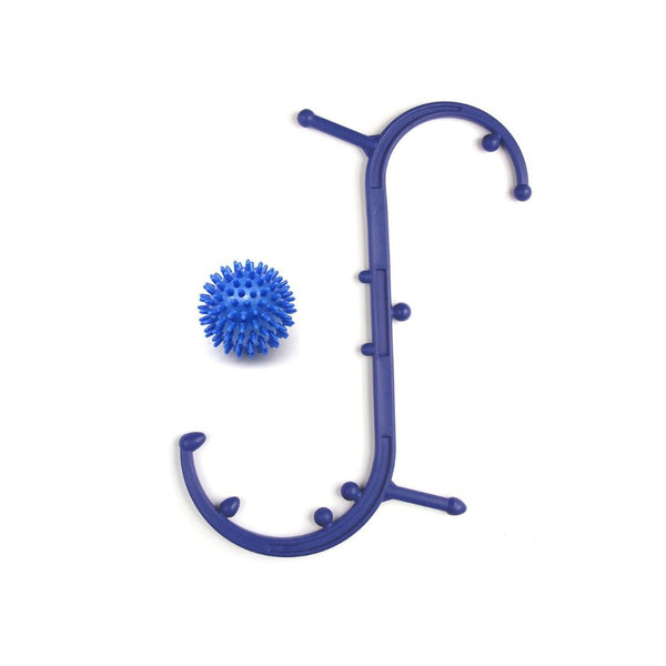 Body Back Company's Body Back Buddy Trigger Point Massage Tool and Porcupine Massage Ball Blue Bundle