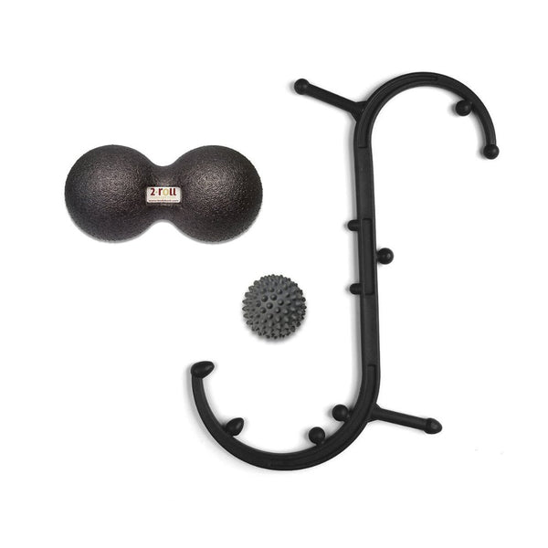 Body Back Company's Body Back Buddy Pro Sport Trigger Point Massage Tool, 2Roll Foam Massage Roller & RhinoPro Black Massage Ball Bundle