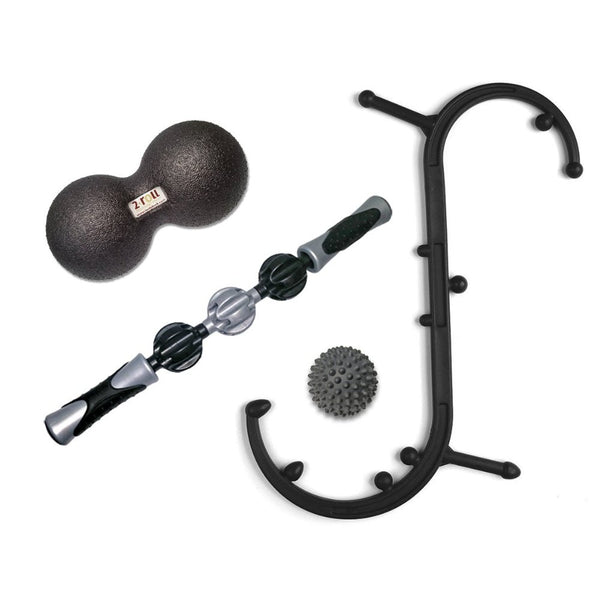 Body Back Company's Body Back Buddy Pro Sport Triger Point Massage Tool, 2Roll Foam Massage Roller, RhinoPro Black Massage Ball & Deep Trigger Massage Stick 3.0 Bundle